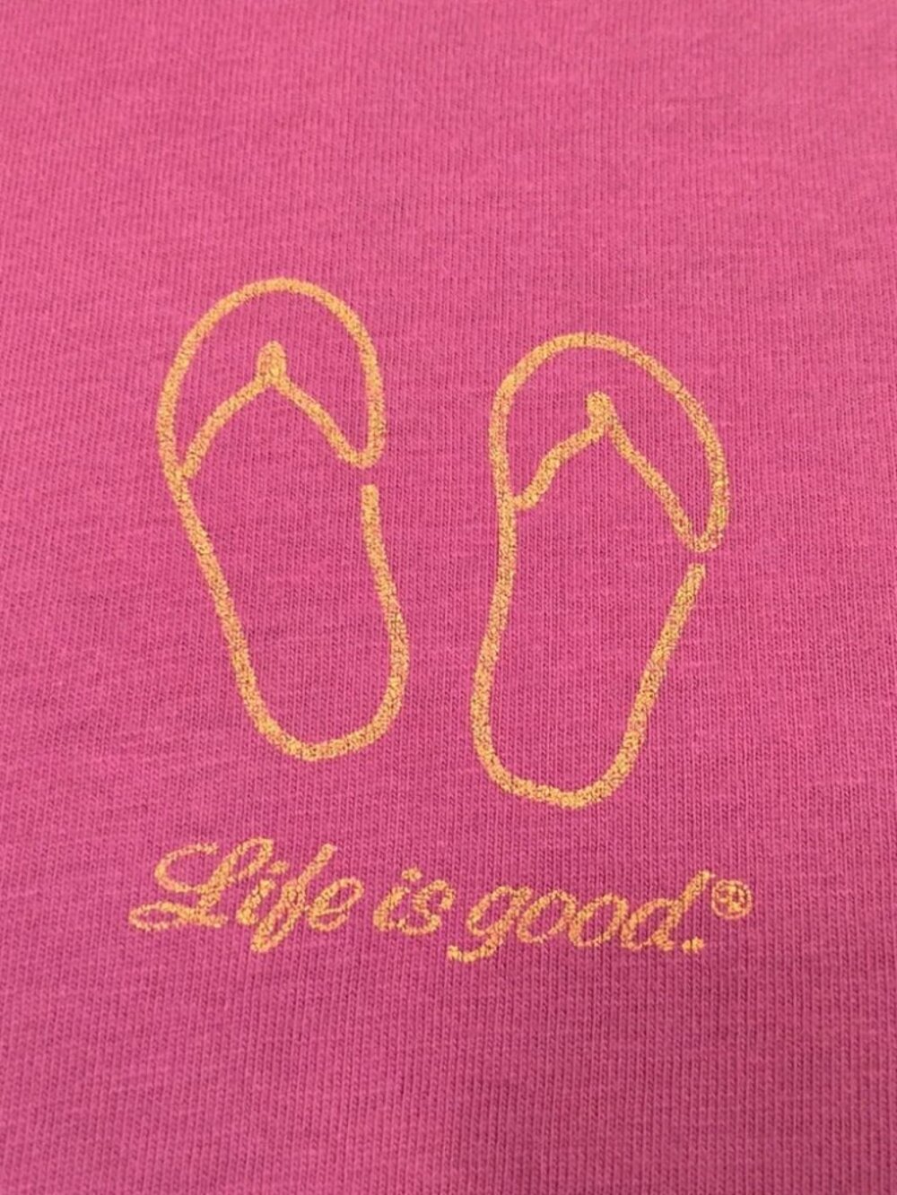 Life is Good purple flip flop crewneck short sleeve cotton t-shirt - Picture 6 of 9